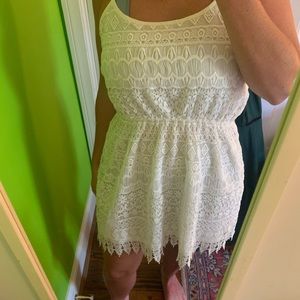 White woven tank dress
